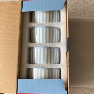 NEW Roundhouse Fab Fit Fun Blue and White Striped Dip Bowls